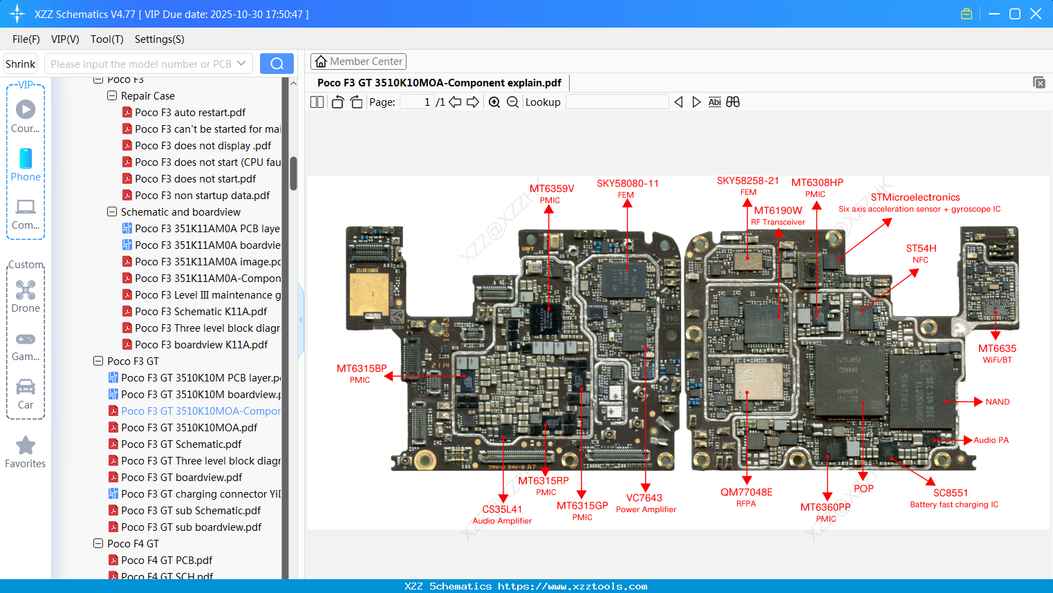 Xiaomi Poco F3 GT 3510K10MOA-Component Explain